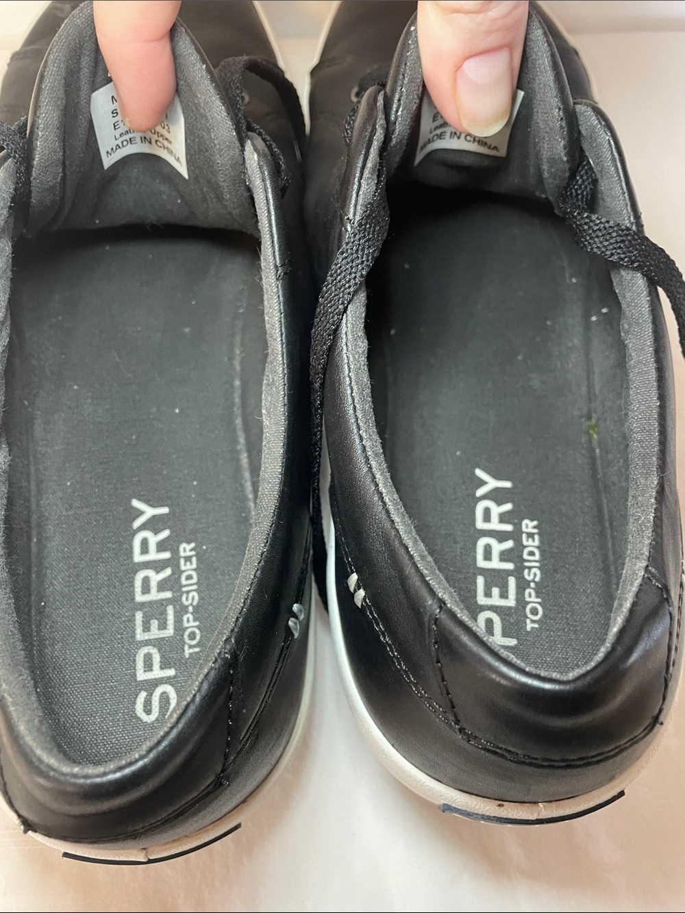 Sperry Top-Sider Men's Black Leather lace up sneakers casual work shoes size 11 - Picture 9 of 16